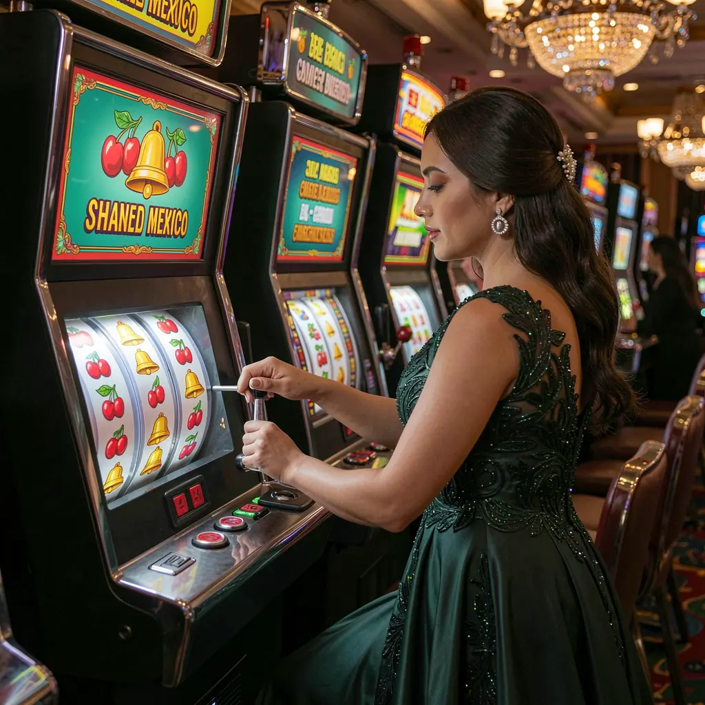 Crupier de casino seguro de sí mismo de pie en un vibrante entorno de juego iluminado con neón señalando un letrero brillante de inicio de sesión que simboliza acceso premium en ZZ7 MX en México ZZ7 MX – Descubre entretenimiento premium de tragamonedas hecho para México